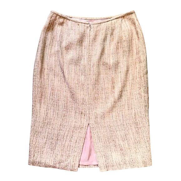 Lafayette 148 Pink/Gold Tweed Pencil Skirt | Size 8 - Picture 2 of 3